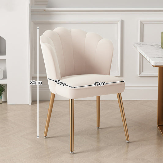 Light Luxury Dressing Stool Home Dining Chair Backrest Petals