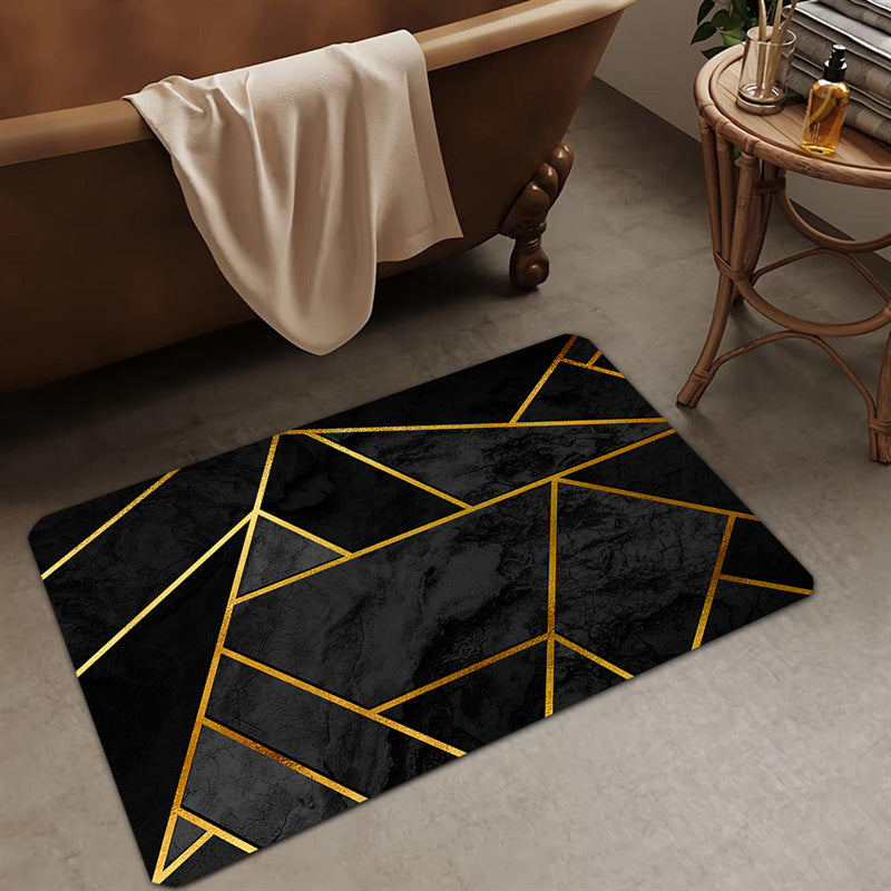 Nordic Light Luxury Marbling Diatom Ooze Absorbent Non-slip Floor Mat Toilet Door Quick-drying Feet