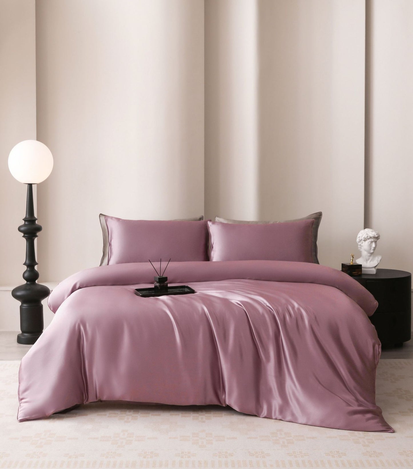 Silk Four-piece Set 19 M Pure Color Pillowcase