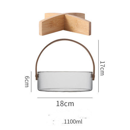 Light Luxury Shopping Basket Glass Fruit Plate Salad Dried Household