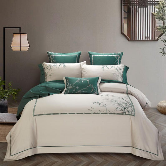 New Chinese Style Cotton 60s Long-staple Cotton Four-piece Cotton Embroidery Hotel Four-piece Hotel