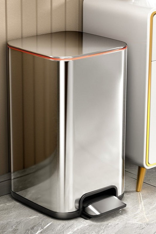 Light Luxury Toilet Toilet Large Capacity Stainless Steel Foot Bin With Lid