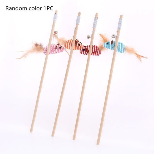 Solid Wood Wooden Pole Pet Cat Toy