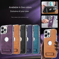Applicable Phone Case All-inclusive Drop-resistant High-grade Leather Bracket Shell