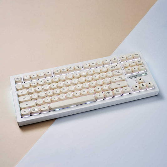 Minimalist Small Font Cute Cat Mechanical Keyboard Keycaps