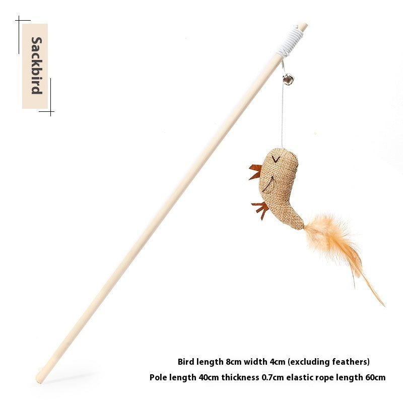 Solid Wood Wooden Pole Pet Cat Toy