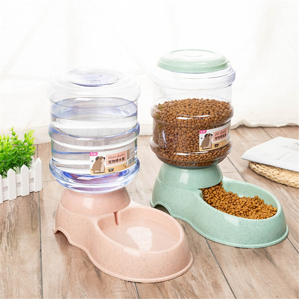Automatic Pet Feeder Cat Drinker Water Feeding Dog Bowl Cat Bowl Food Storage Bucket Combination