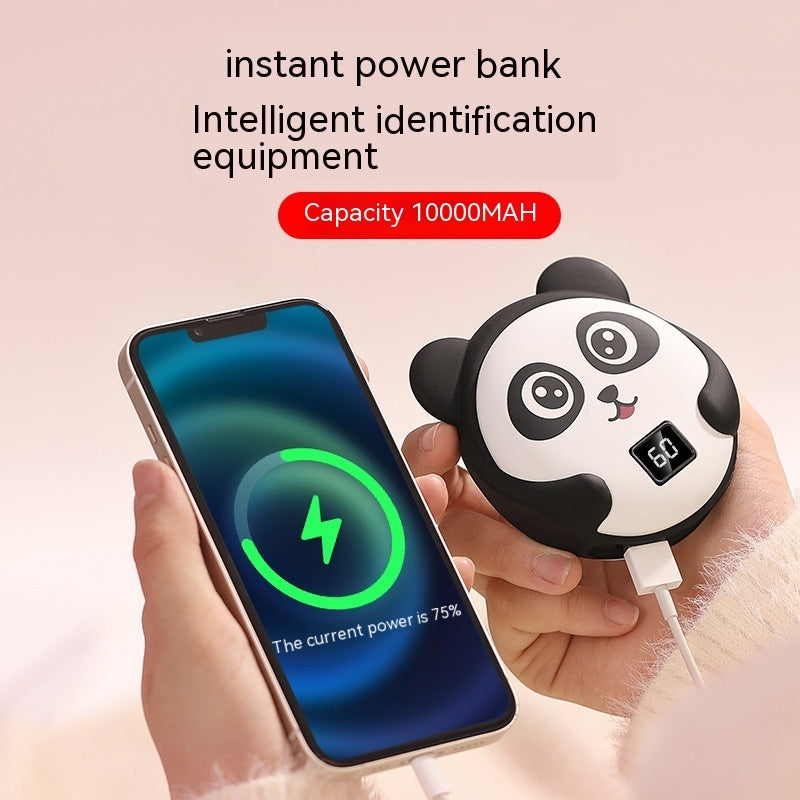 New Mini Panda Hand Warmer Rechargeable USB Digital Display Temperature Control Heating Pad Hand Warmer