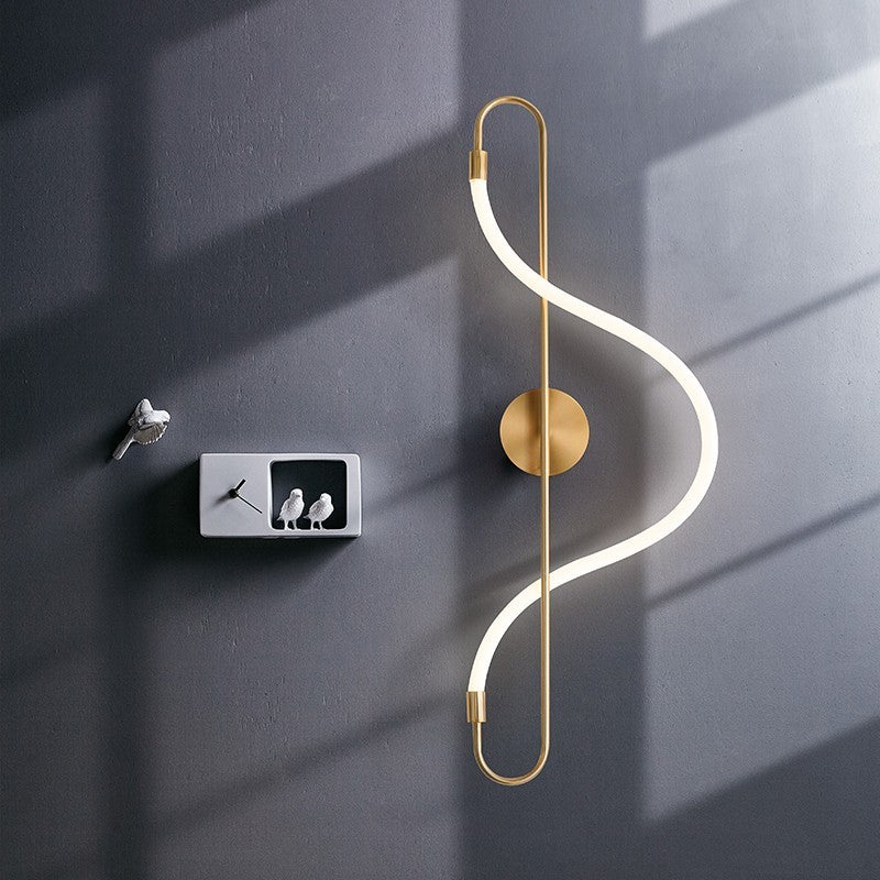 Modern Simple And Light Luxury Bedroom Study Lamp Living Room Background Wall Dining Room Front Desk LED Silicone Strip Musical Note Wall Lamp
