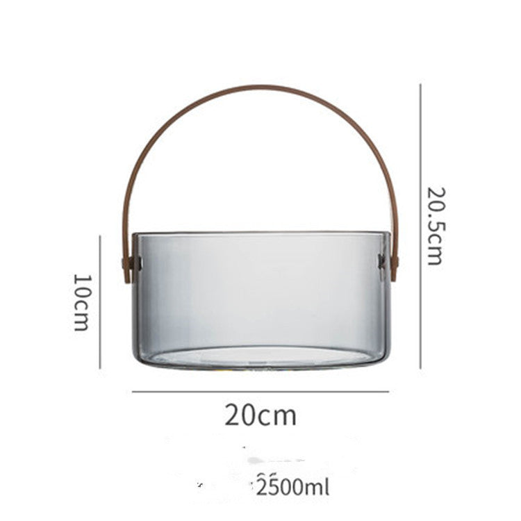 Light Luxury Shopping Basket Glass Fruit Plate Salad Dried Household