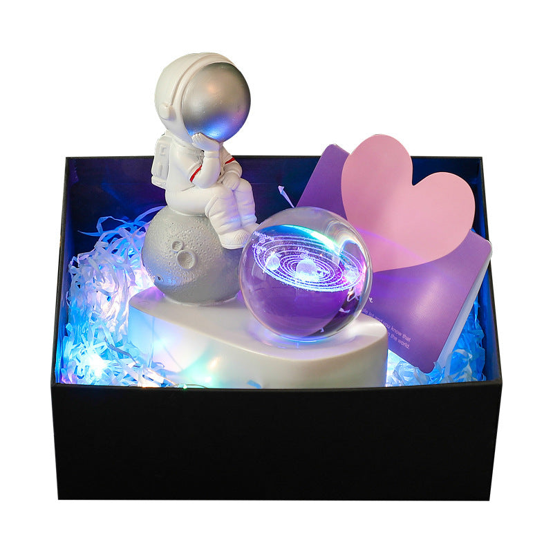 Space Astronaut Desktop Resin Decoration Dream Transparent Crystal Ball Gradient Light