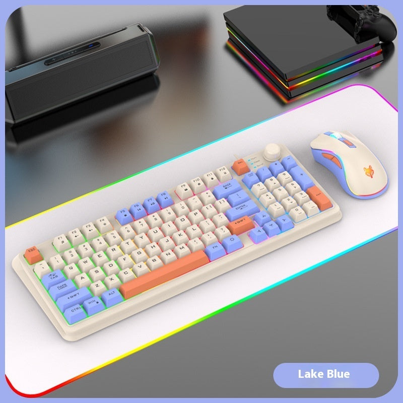 Combination Of Three Color Luminous K82 Gaming Wired Keyboard