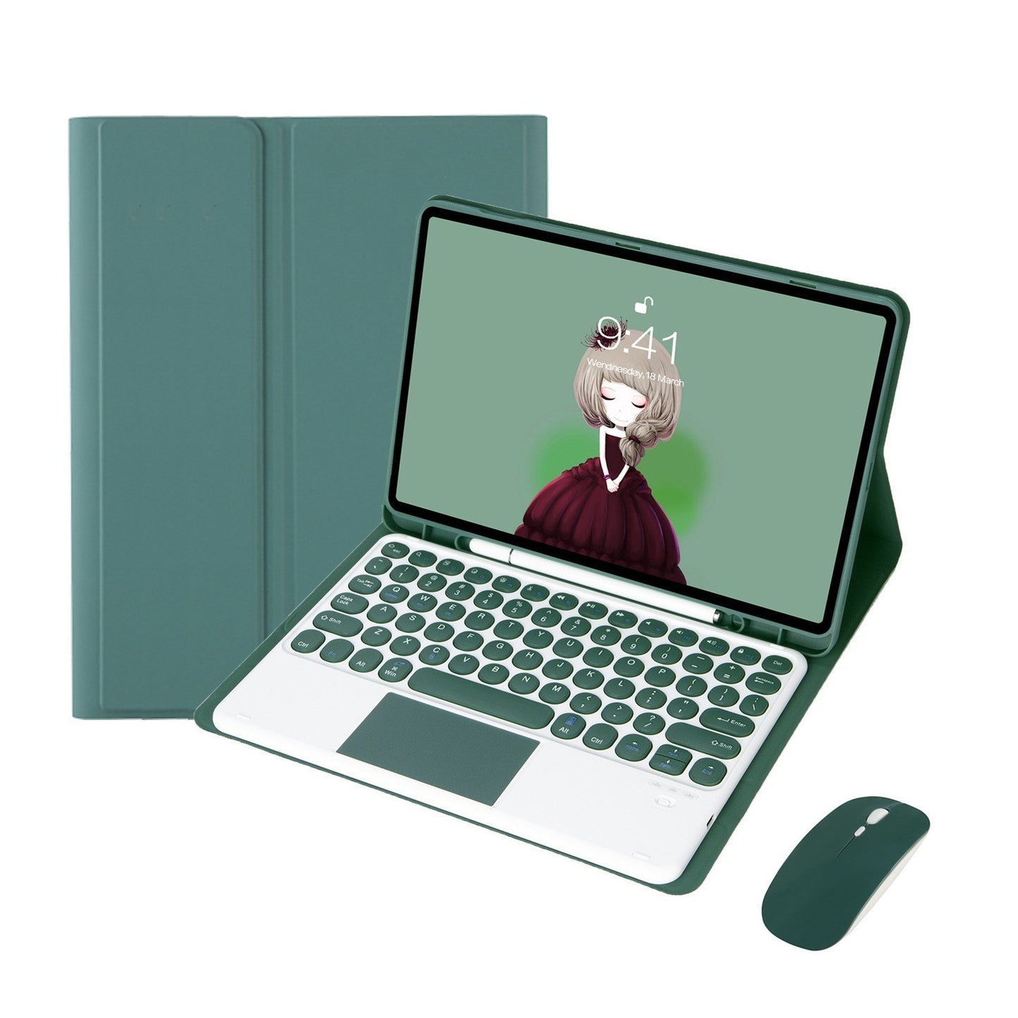 Touch Magnetic Keyboard Leather Case With Pen Slot