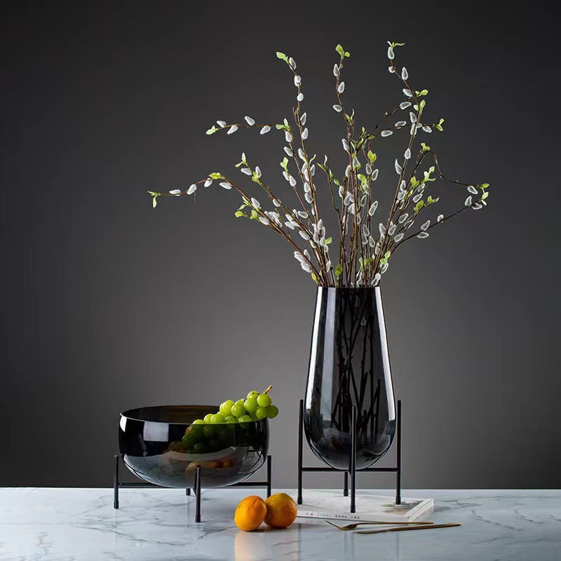 Light Luxury Vase Glass Fruit Plate Ornaments