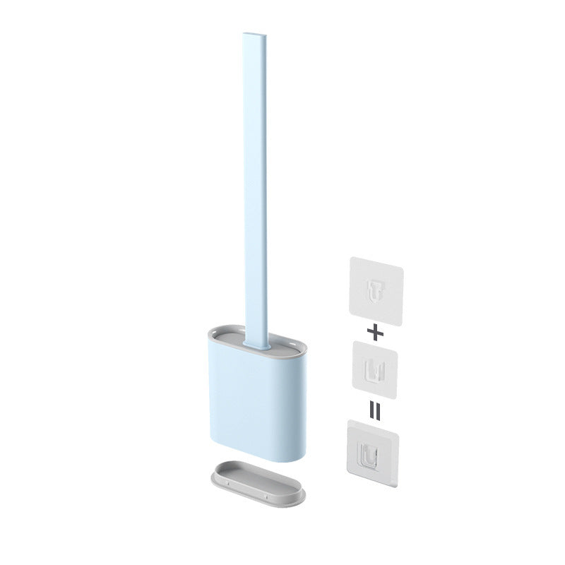 Creative Wall-Mounted Soft Brush With Cover For Toilet Washing