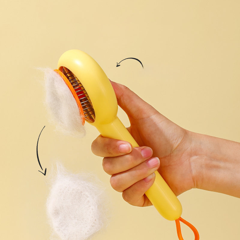 Small Yellow Duck Comb For Cat, Comb Brush For Cat, Dog, Needle, Pet Hair, Open Section, Special Brush, Floating Hair Removal Device