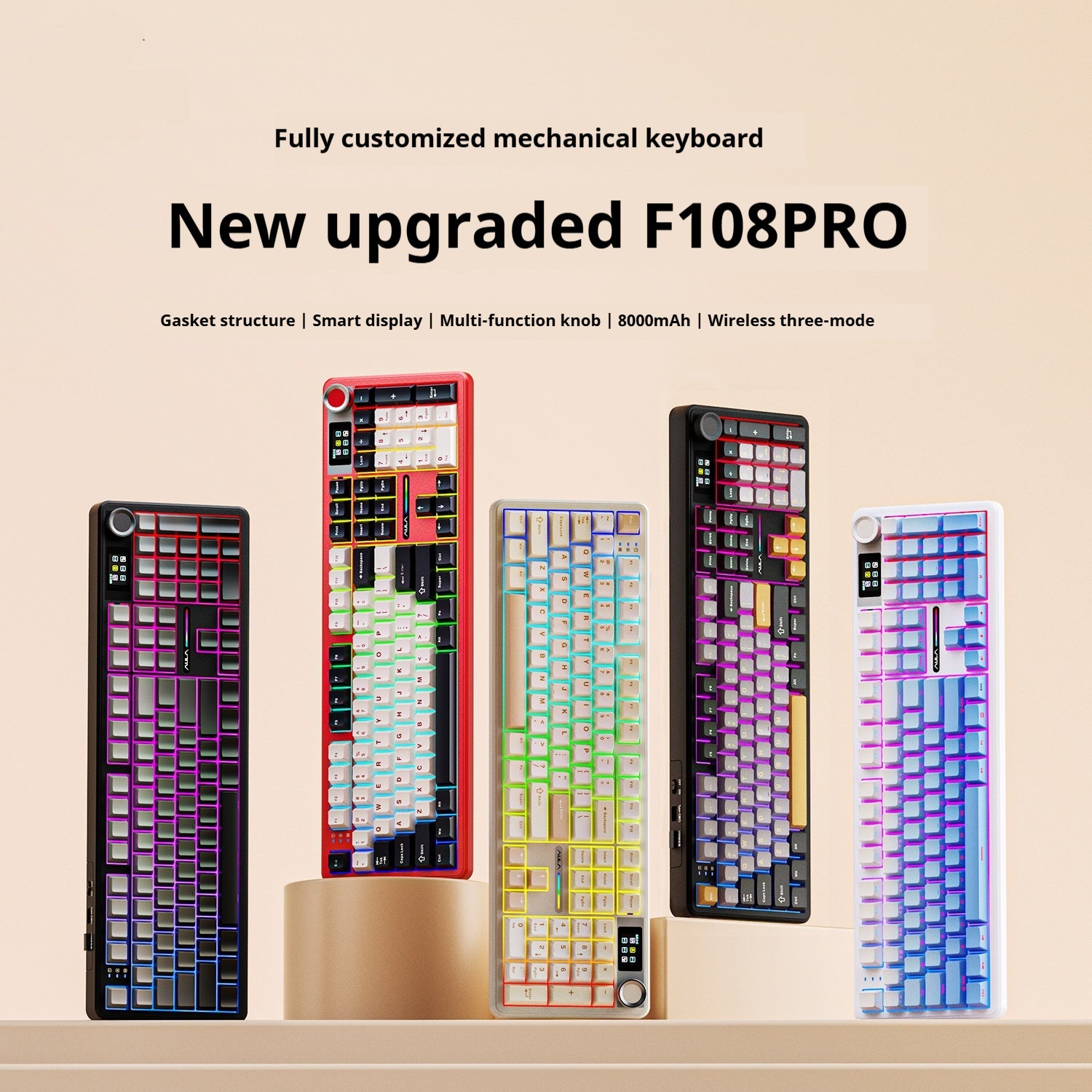 Tarantula F108pro Wireless Bluetooth Three-model Customized Mechanical Keyboard