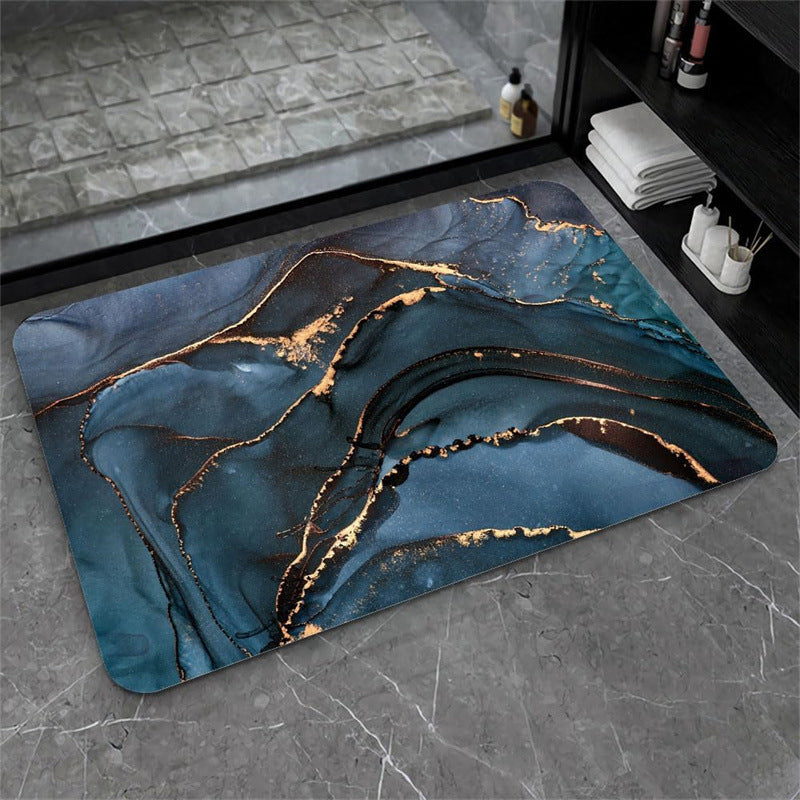 Nordic Light Luxury Marbling Diatom Ooze Absorbent Non-slip Floor Mat Toilet Door Quick-drying Feet