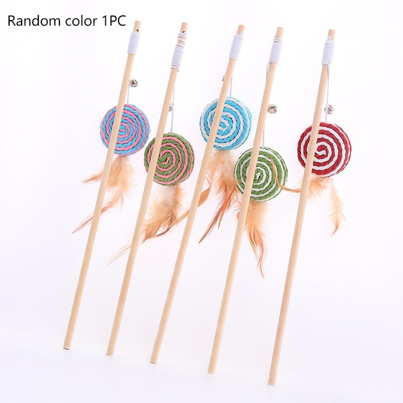 Solid Wood Wooden Pole Pet Cat Toy
