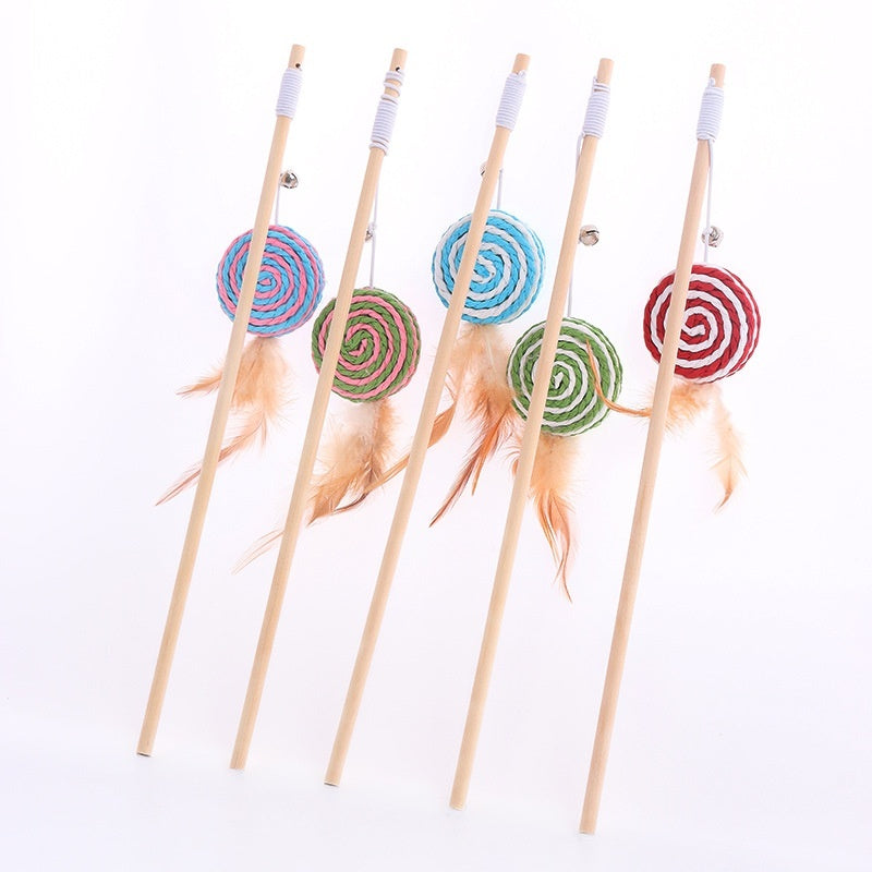 Solid Wood Wooden Pole Pet Cat Toy