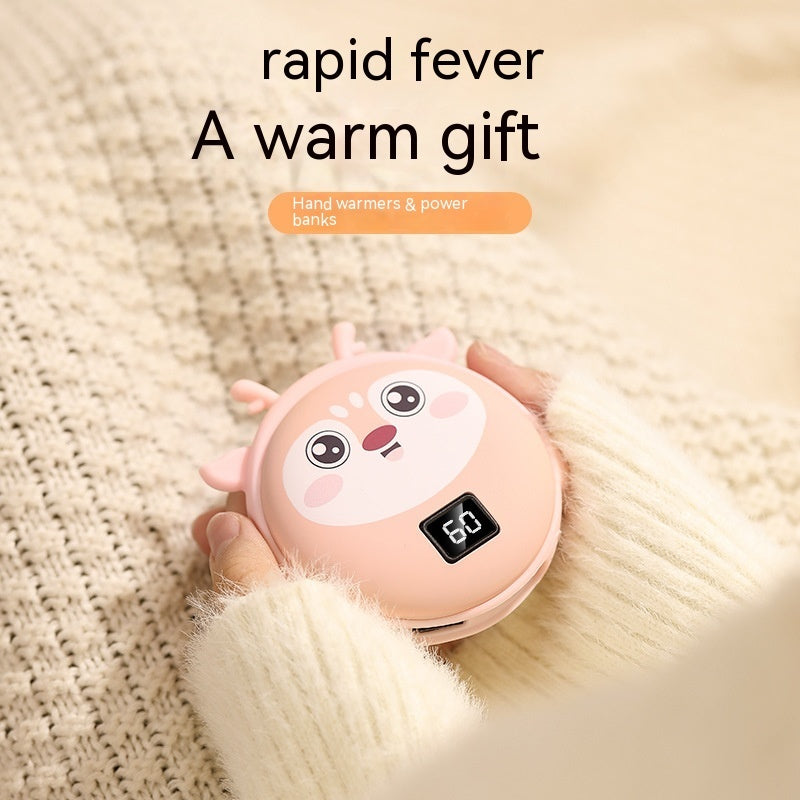 New Mini Panda Hand Warmer Rechargeable USB Digital Display Temperature Control Heating Pad Hand Warmer