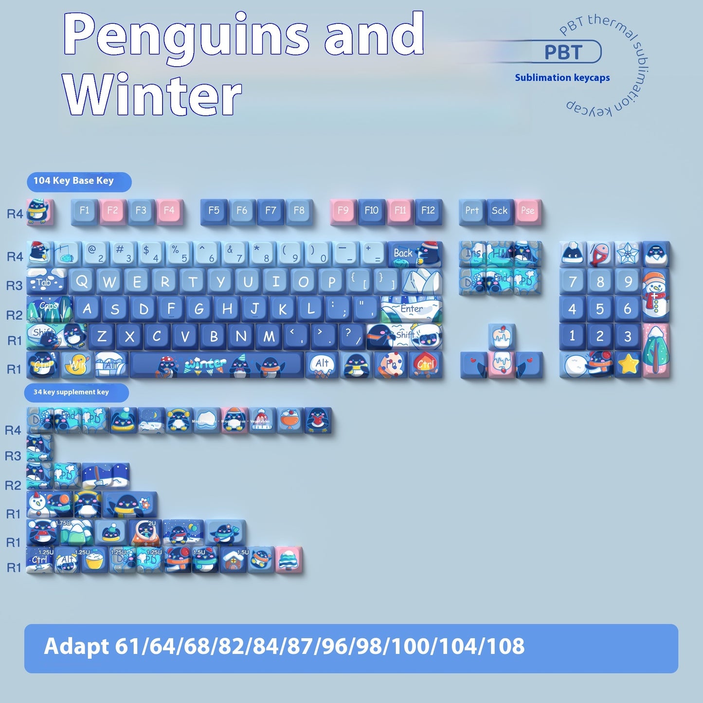 New Cartoon Creative Keyboard Cap Full Set