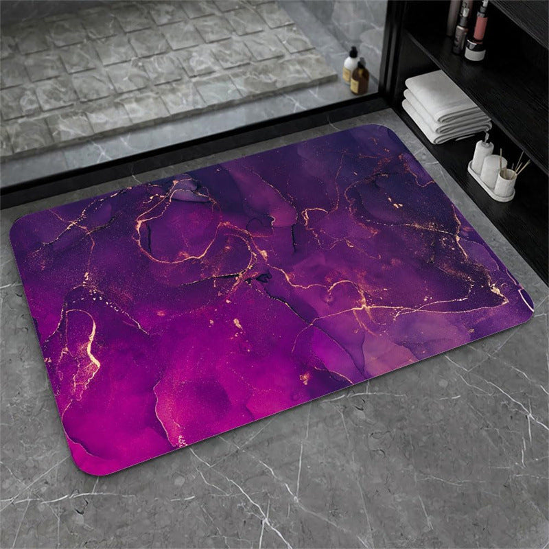 Nordic Light Luxury Marbling Diatom Ooze Absorbent Non-slip Floor Mat Toilet Door Quick-drying Feet