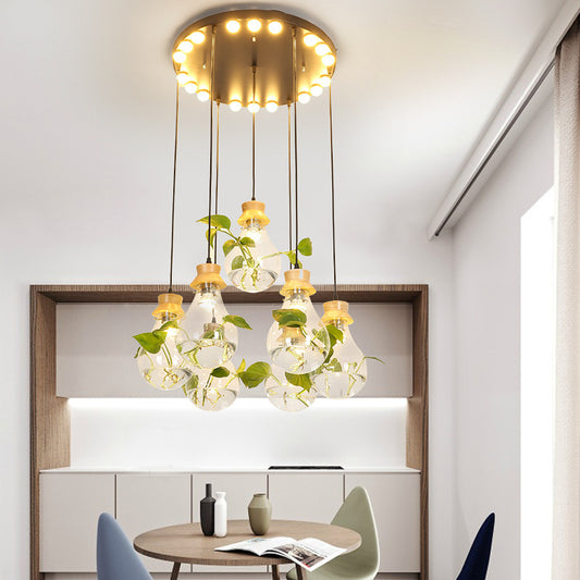 Bar Dining Room Glass Water Plant Aquarium Bedside Personality Chandelier