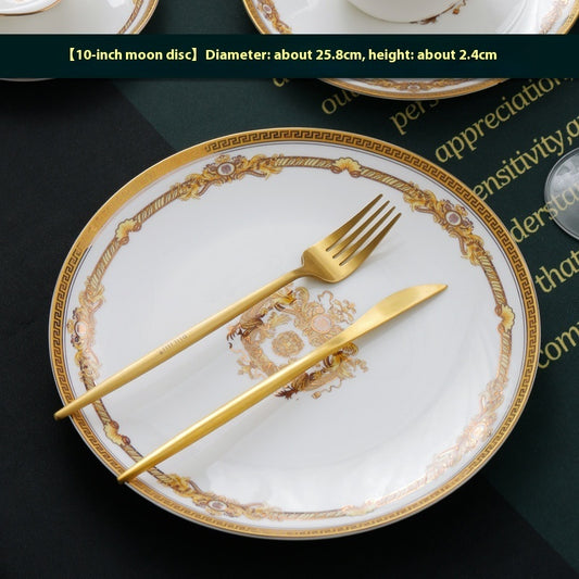 Tangshan Bone Tableware European Household Bowl Plate Dish Bowl