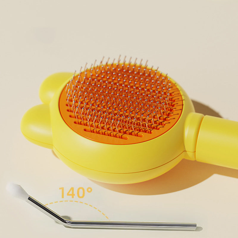 Cat Brushes For Indoor Cats Dog Brush For Shedding With Metal Cat Comb Self Cleaning Pet Hair Brush With Release Button For Grooming Kitten