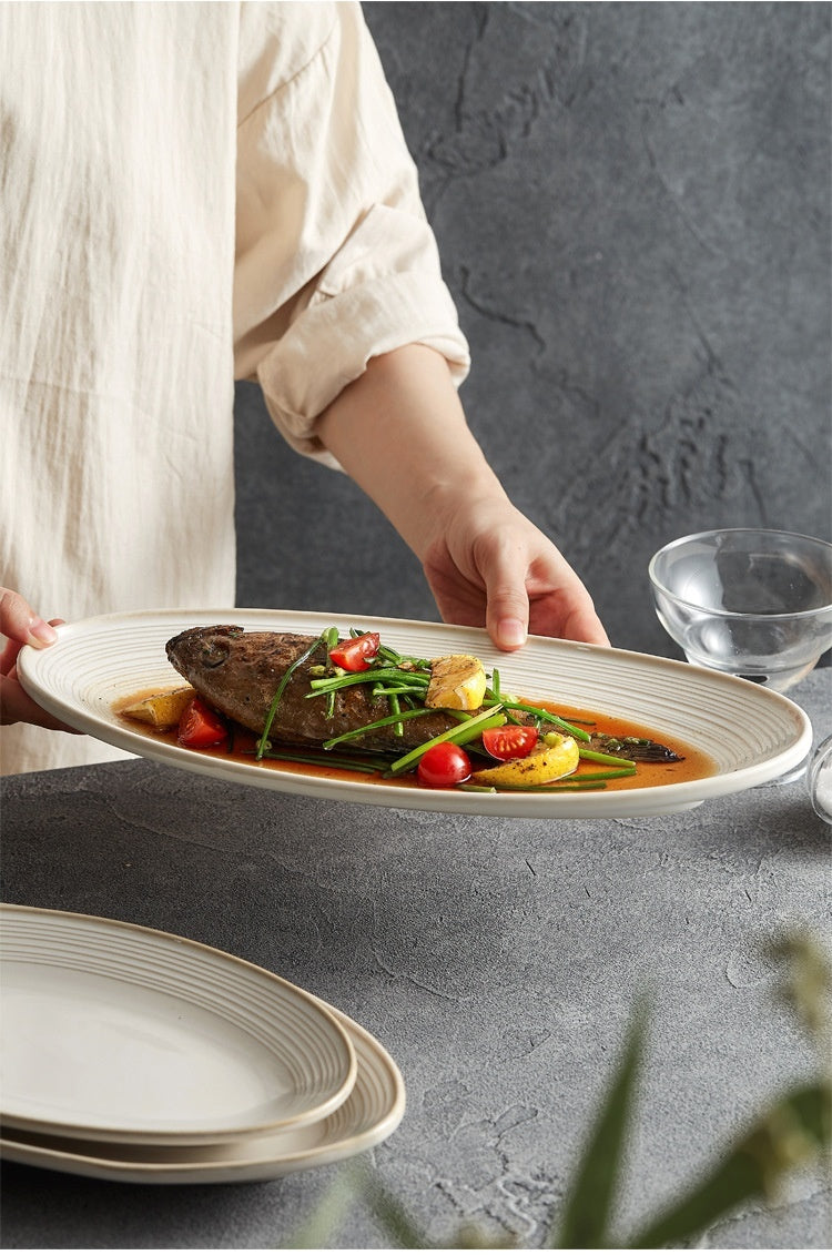 Household Light Luxury High-grade Tableware High Temperature Resistance Plate
