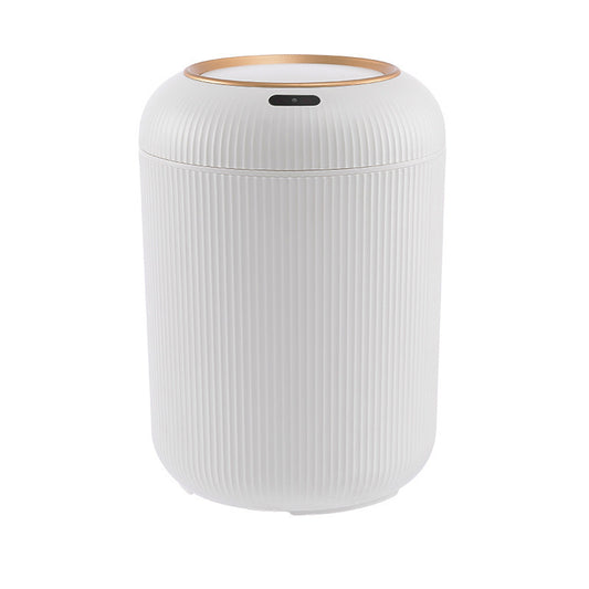 Smart Inductive Ashbin Light Luxury Round High Leg Kitchen Bathroom Living Room Bedroom Automatic Flip Large Toilet Pail