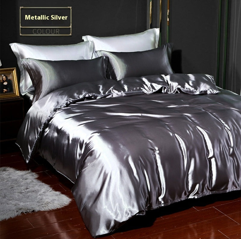 Four-piece Silky Sleep Bare Silk Quilt Cover