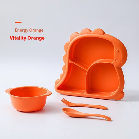 Creative Cartoon Dinosaur Children's Dinner Plate Four-piece Set
