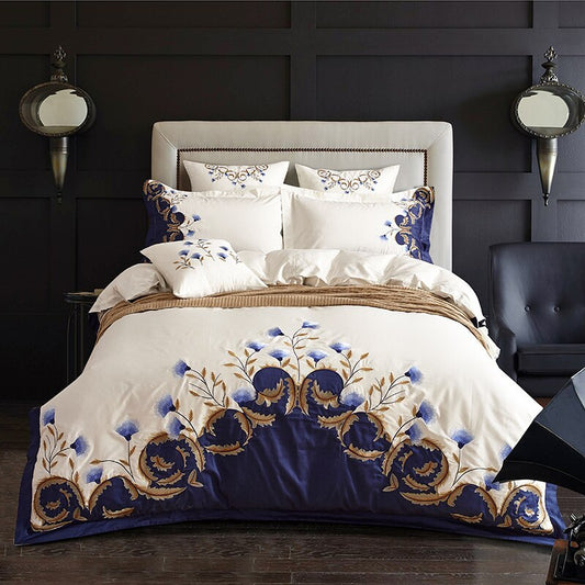 Four-piece satin embroidery flower set