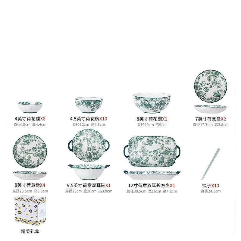 Bowl And Plate Combination Household Ceramic Tableware Suit