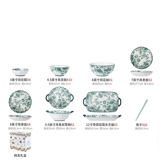 Bowl And Plate Combination Household Ceramic Tableware Suit