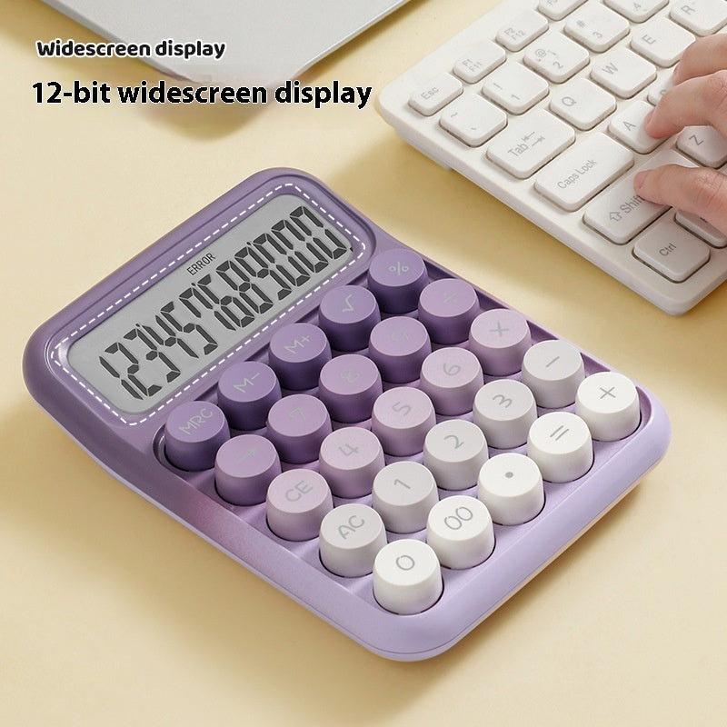 Grade Gradient Color Round Mechanical Keyboard Calculator