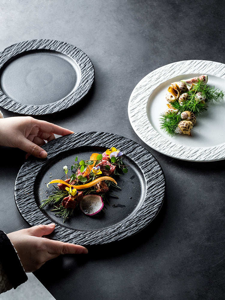 Black Light Luxury High-grade Western Restaurant Steak Plate