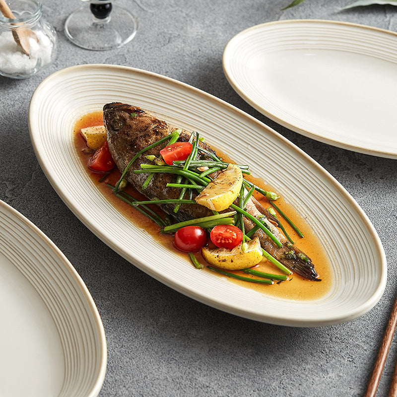 Household Light Luxury High-grade Tableware High Temperature Resistance Plate