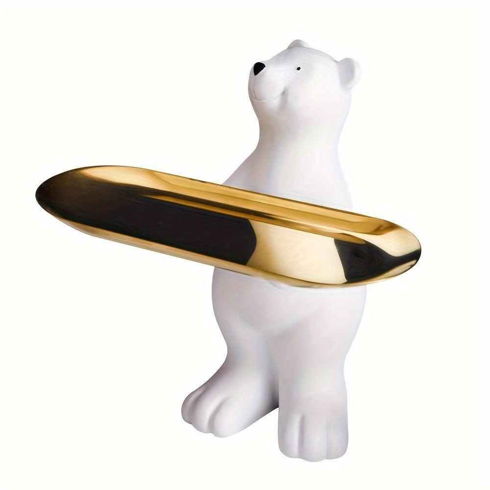Storage Fruit Plate Resin Polar Bear Floor Ornaments