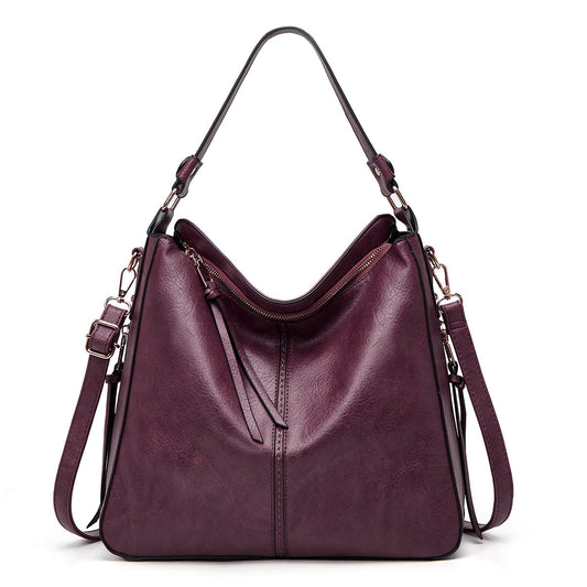 Hobos Zipper Bucket Bags With Adjustable Shoulder-strap Handbags Temperament High Capacity Messenger Shoulder Bag For Women