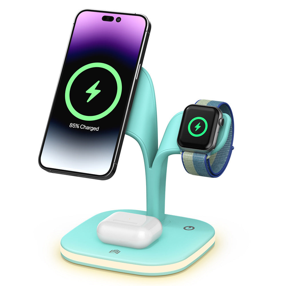 Magnetic Three-in-one Wireless Phone Charger Suitable For Earphone Watch