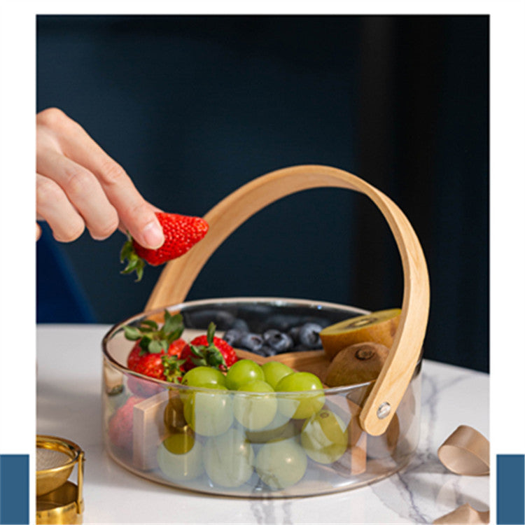 Light Luxury Shopping Basket Glass Fruit Plate Salad Dried Household