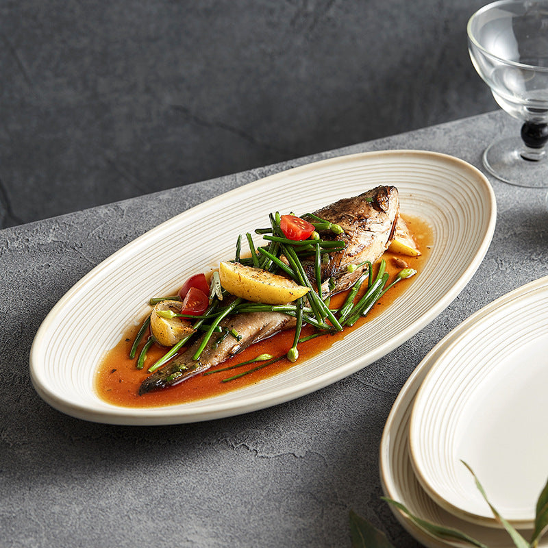Household Light Luxury High-grade Tableware High Temperature Resistance Plate