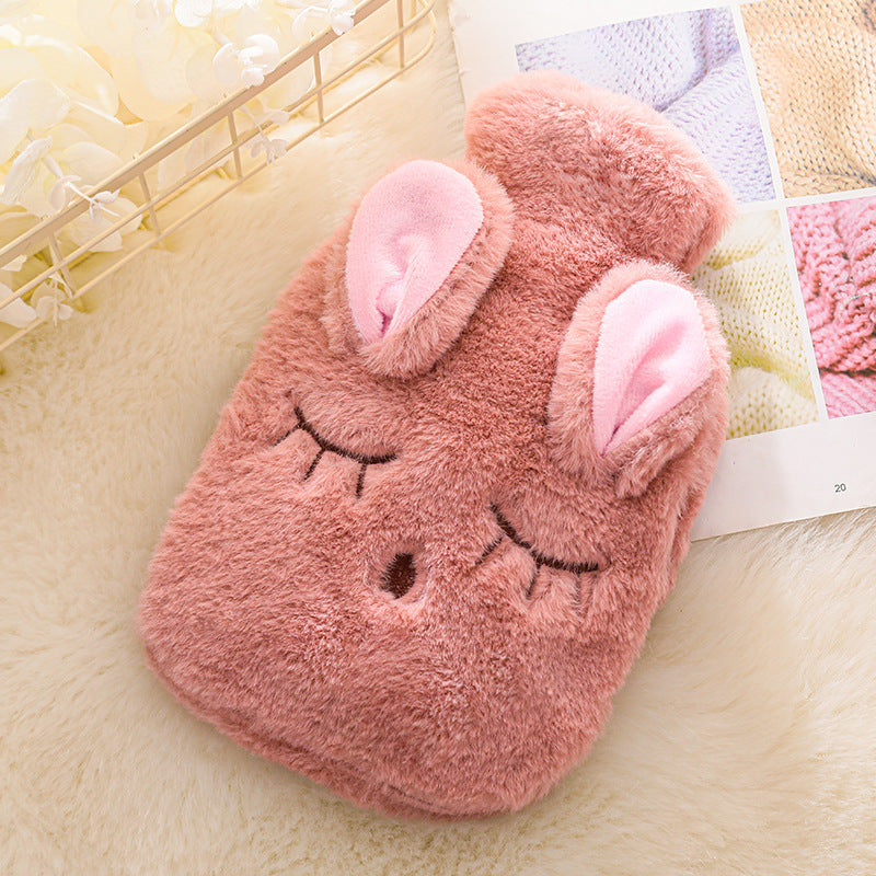 Cartoon Plush Hand Warmer Removable And Washable Installation Water Injection Hot Water Bottle Super Cute Cute Animal Water Bag
