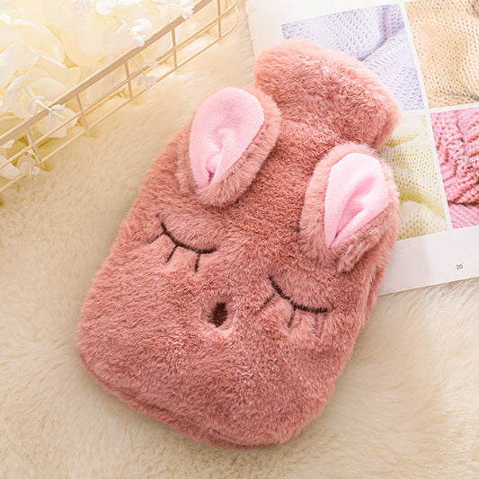 Cartoon Plush Hand Warmer Removable And Washable Installation Water Injection Hot Water Bottle Super Cute Cute Animal Water Bag