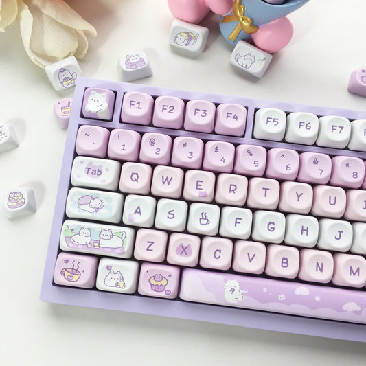 95 Keys Moa Sublimation Mechanical Keyboard Keycaps Cute