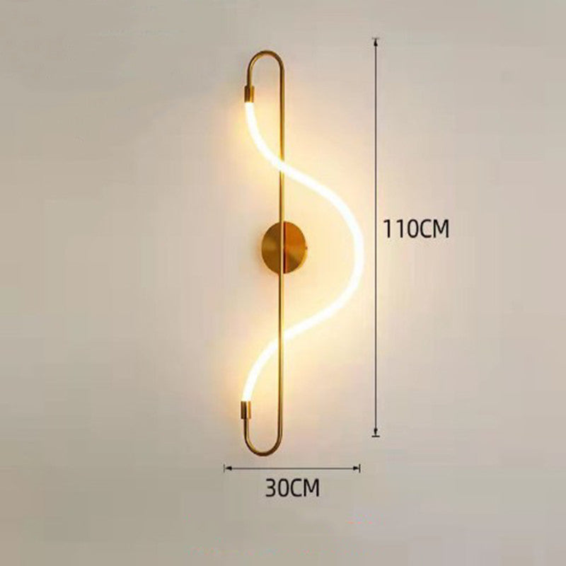 Modern Simple And Light Luxury Bedroom Study Lamp Living Room Background Wall Dining Room Front Desk LED Silicone Strip Musical Note Wall Lamp