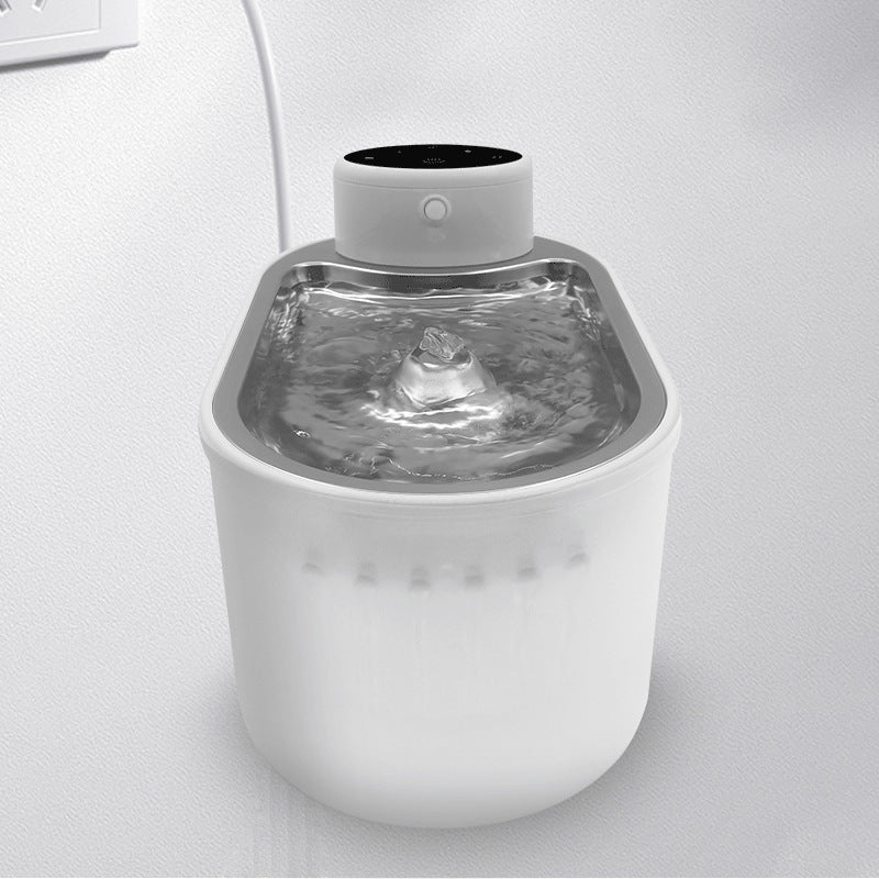 Stainless Steel Plate Pet Timing Flow Induction Function Water Feeder